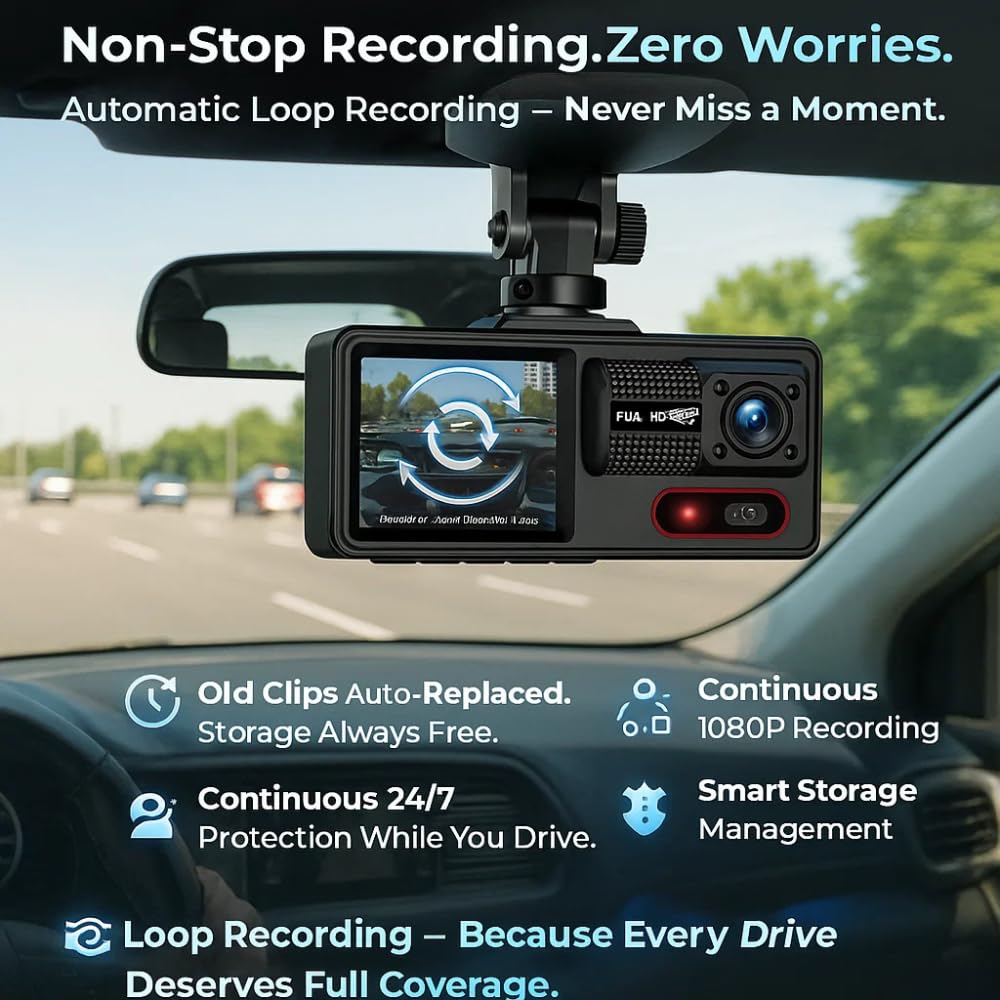 Maizic Navic ProView 3: Dash Cam WiFi 3 Canali Full HD