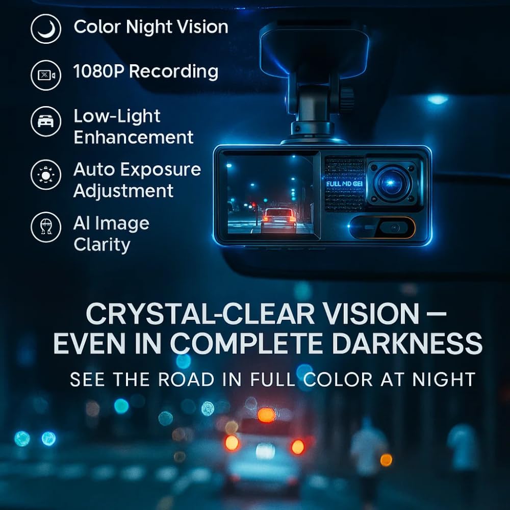 Maizic Navic ProView 3: Dash Cam WiFi 3 Canali Full HD