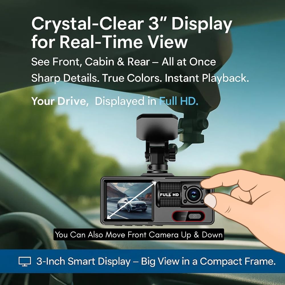 Maizic Navic ProView 3: Dash Cam WiFi 3 Canali Full HD