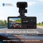 Maizic Navic ProView 3: Dash Cam WiFi 3 Canali Full HD